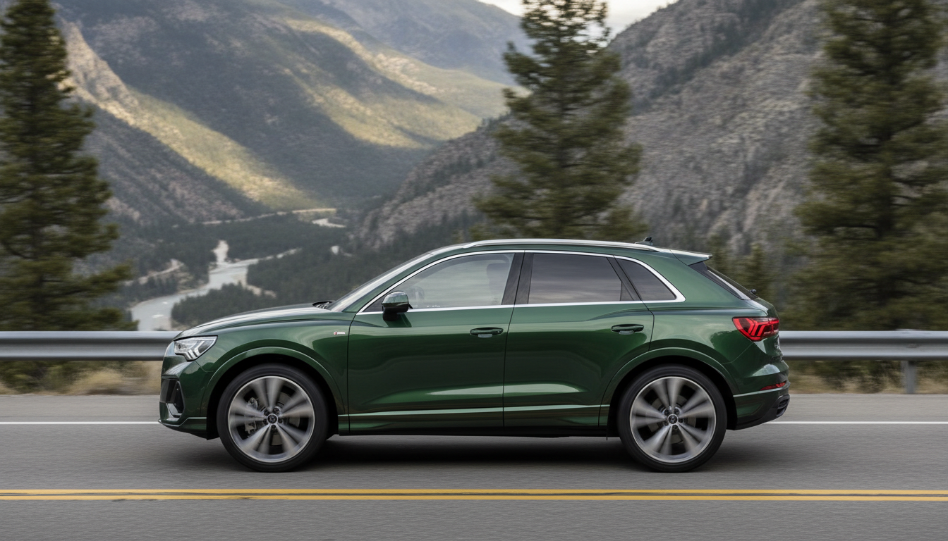Expected new-generation Audi Q3 exterior on an open road