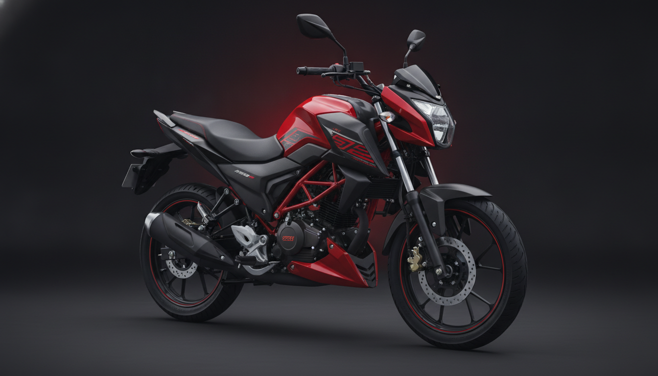 New Bajaj Pulsar 125 and 150 style motorcycle in a studio three-quarter view