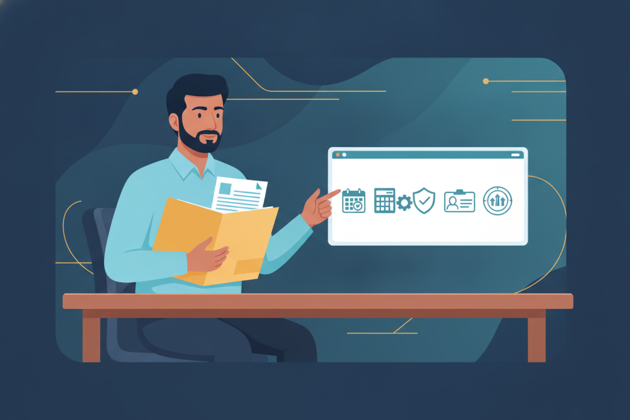 Loan repayment checklist with documents calendar and calculator