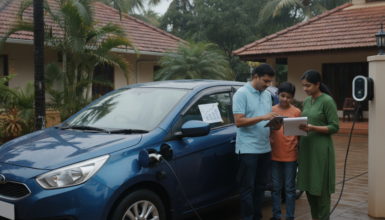 Family reviewing a car ownership checklist before choosing a fuel type in India