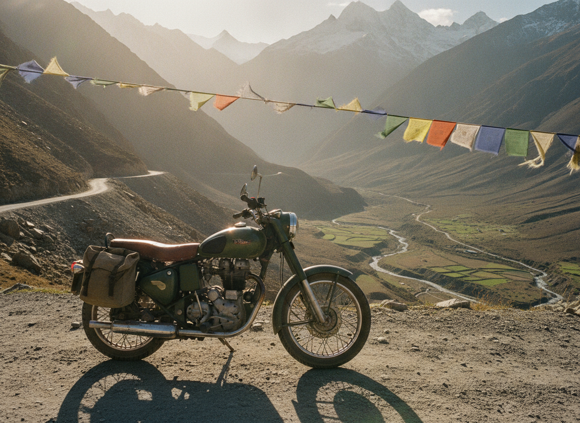 Royal Enfield Classic 350 Gorkha Edition prepared for a mountain touring ride