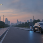 Electric SUV on a Delhi boulevard under the 2026 EV policy