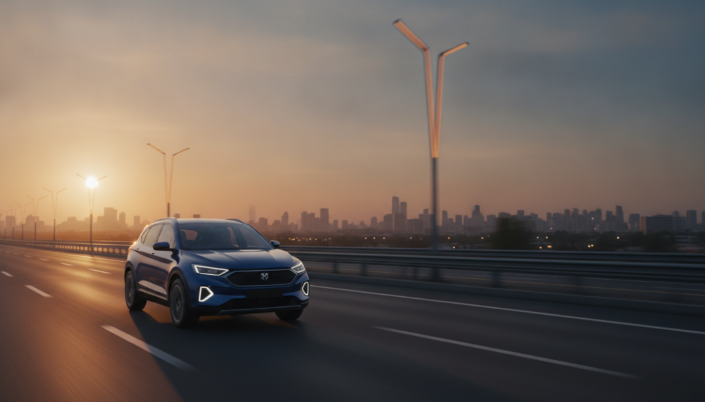 Modern compact SUV on an Indian highway for a 2026 car-buying guide