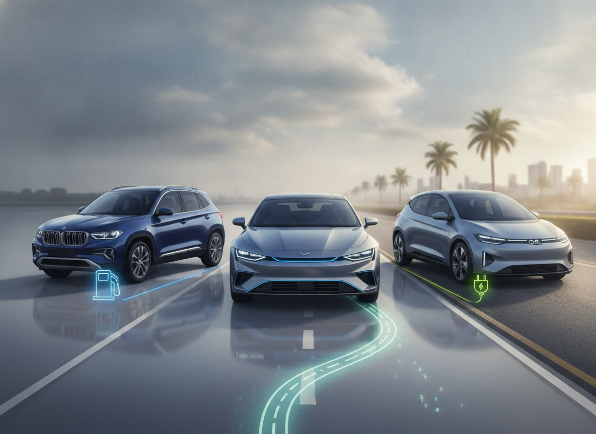 Petrol, hybrid and electric powertrain choices for Indian car buyers