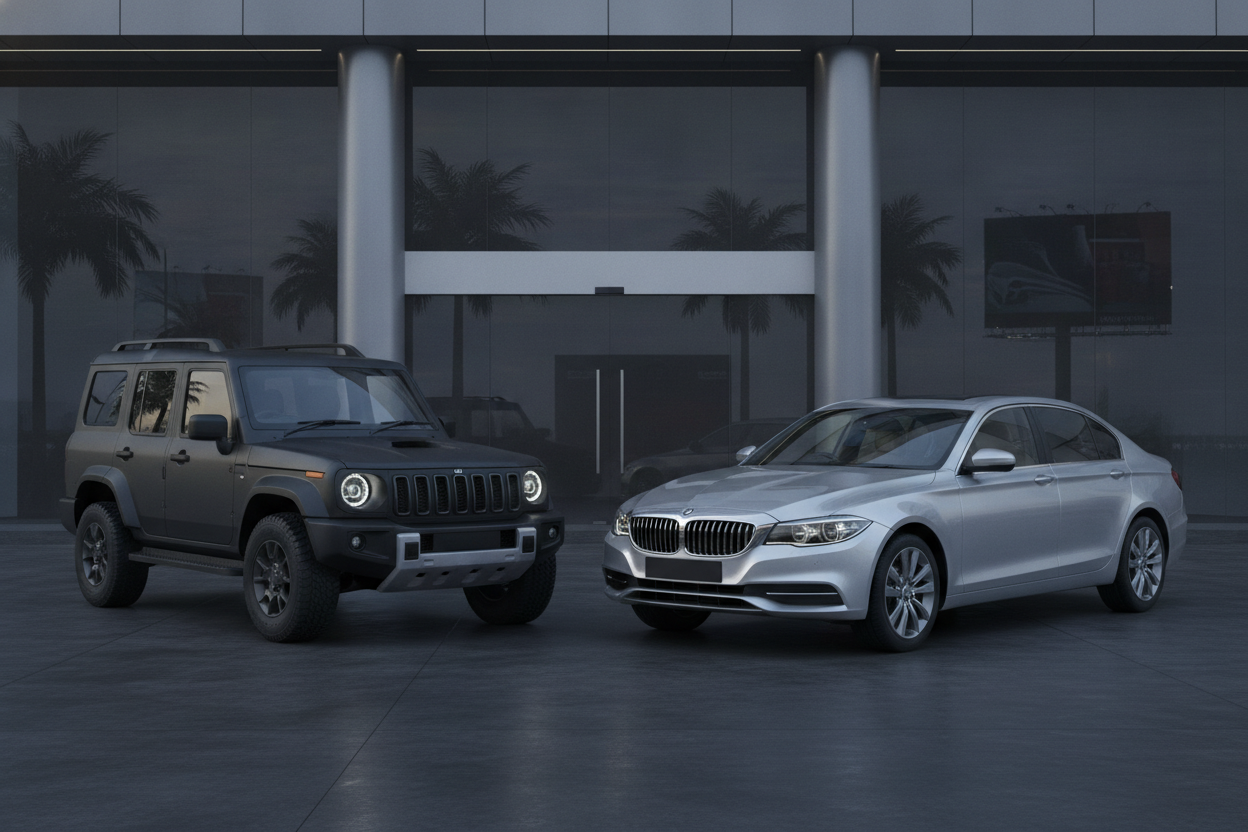 Rugged SUV and premium sedan representing the Scorpio-N and Slavia facelifts