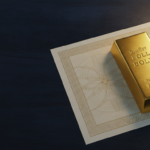 Gold bond certificate and gold bar representing Sovereign Gold Bond premature redemption in August 2026