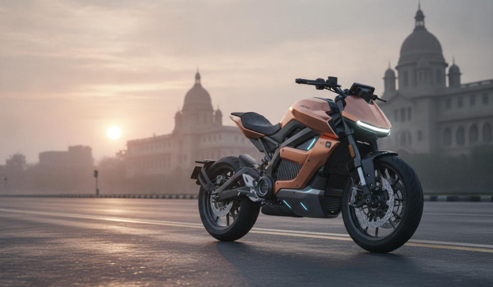Bajaj electric motorcycle prototype for India FY28 launch