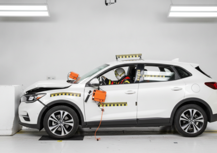 Controlled frontal crash test of a generic SUV at a Bharat NCAP-style automotive safety laboratory