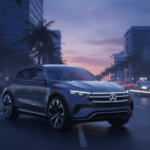 Mercedes-Benz GLC Electric premium SUV on an Indian city road