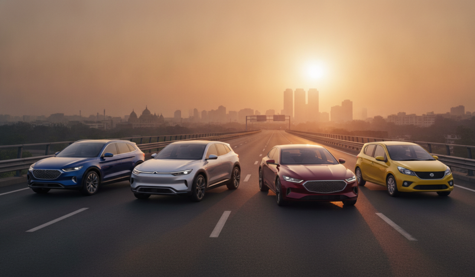October 2026 India car launch lineup with SUV, electric vehicle, sedan and hatchback