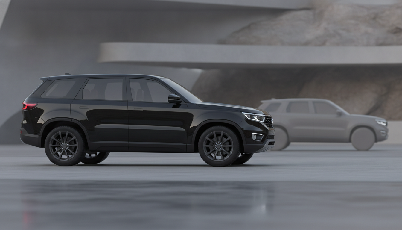 Tata Sierra DARK Edition black SUV exterior and alloy wheels