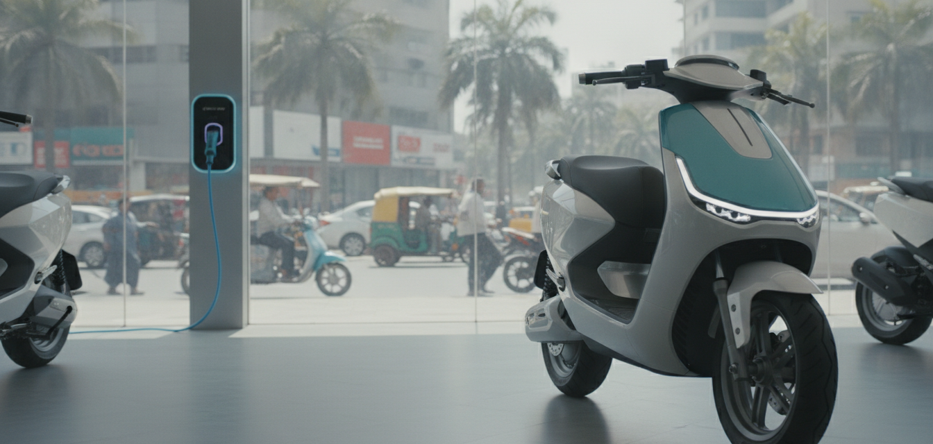 VinFast electric scooter India 2026 in a modern city setting