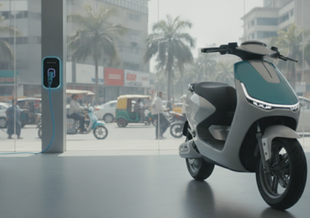 VinFast electric scooter India 2026 in a modern city setting