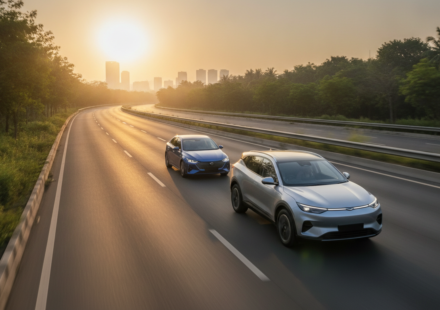 India CAFE III rules with electric and hybrid cars on an expressway