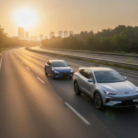 India CAFE III rules with electric and hybrid cars on an expressway